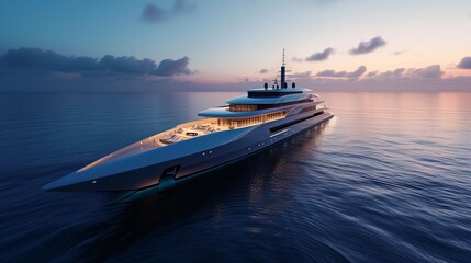 a luxury yacht in the ocean
