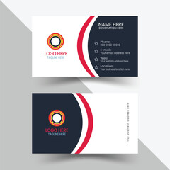 Modern creative professional visiting card, Business Card black and white color horizontal simple clean template vector design