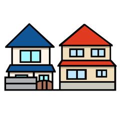 建物　一軒家　イラスト　家