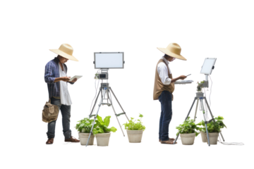 Organic Markets: AI is being used to create online platforms for organic farming, such as online markets, product tracking platforms. Isolated on a transparent background.