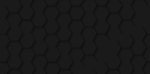 Hexagonal black background. Luxury black Pattern. Vector Illustration. 3D Futuristic abstract honeycomb mosaic black background. geometric mesh cell texture. modern futuristic wallpaper.