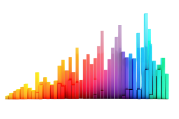 Finance:Growth graph icon. Simple icon, clear meaning. Focus on bright colors Represents wealth, success, isolated on transparent background.