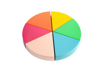 Finance: pie chart icon simple icon The meaning is clearly conveyed. Focus on bright colors Conveys wealth, success,Isolated on a transparent background.