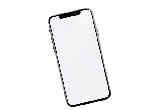 Smartphone isolated on transparent background It shows the important role of mobile phones in work. Fast and convenient communication with applications or services related to mobile phones