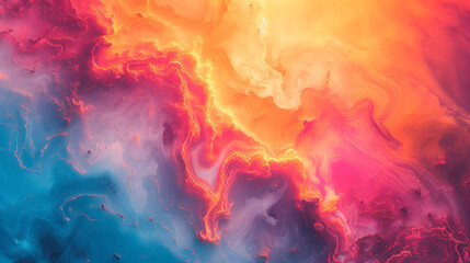 marble background inspired by a vivid sunset mirage. Use intense sunset colors, distorted patterns, and dreamlike effects