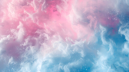 marble background inspired by a whimsical cloud kingdom. Integrate fluffy cloud patterns, pastel colors, and dreamlike element