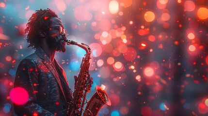 musician playing the saxophone - obrazy, fototapety, plakaty
