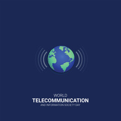 World Telecommunication day. World Telecommunication day creative ads design. social media post, vector, 3D illustration.