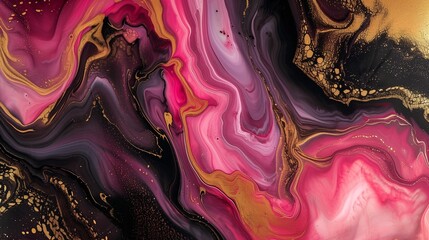 Beautiful Abstract swirl marble background with a mix of tea pink, gold, baby pink and black colours