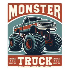 Collection vector art Monster Truck, Illustration vintage  © jessi