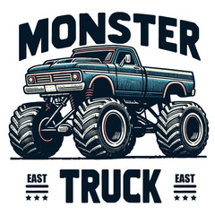 Collection vector art Monster Truck, Illustration vintage  © jessi