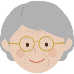 할머니 노인 웃는 얼굴 일러스트