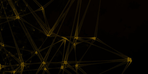 Vector neon background. Design of path transparent glass petals, geometric shapes. Network connection structure. Design digital technologies, networks, science, futuristic cyber system of background.