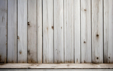 白く塗られた木目のあるたくさんの木材でできた壁と床　背景