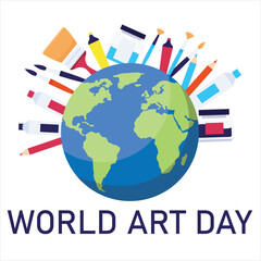 Happy World Art Day Illustration Vectors
