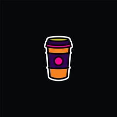 Original vector illustration. The icon of hot coffee in a paper cup.