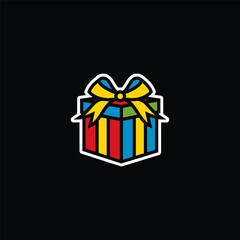 Original vector illustration. The icon of a gift box with a bow.