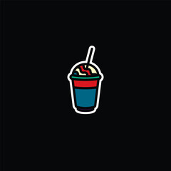 Original vector illustration. The icon of a milkshake glass.