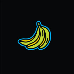 Original vector illustration. Contour icon of ripe bananas.