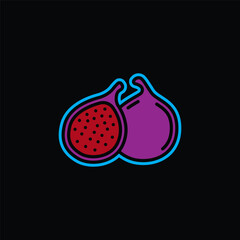 Original vector illustration. Contour icon of ripe figs.