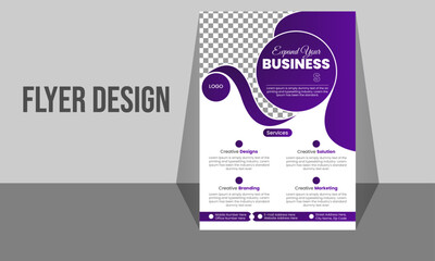 Creative minimal company advertising vector business flyer template. Professional corporate a4 dl flyer design.