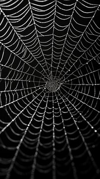 spider web with dew drops
