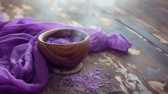 Ash Wednesday Altar with Purple Cloth: Christian Religious Symbolism. Generative Ai