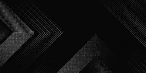 Deurstickers abstract technology communication concept vector background.  black vector abstract banner with shape shiny lines with Technology grid wave decorative background for advertising banner. © Saiful