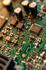 Obraz premium Texture of a computer motherboard