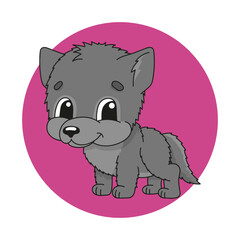 Fototapeta premium Cute character. Isolated on color abstract background. Design element. cartoon character. Vector illustration.
