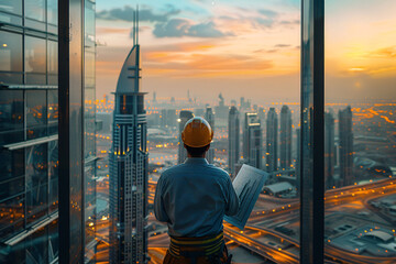 Fototapeta na wymiar architecture construction skyscraper , neom saudi arabia, engineer at work, construction workers at construction site, UAE, Dubai 