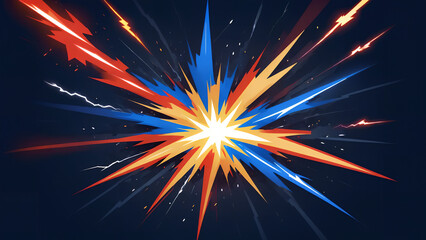 Fototapeta premium Abstract Blast Excitement Explosion Lightning Bolt