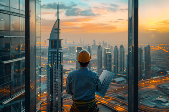 architecture construction skyscraper , neom saudi arabia, engineer at work, construction workers at construction site, UAE, Dubai	