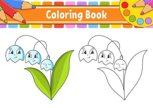 Coloring book for kids. cartoon character. Black contour silhouette. Isolated on white background. Vector illustration.