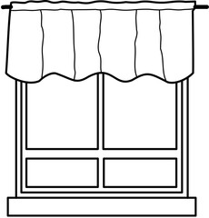 Doodle decortive Window curtain outline