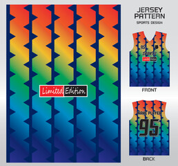 Pattern vector sports shirt background image.Rainbow car wheel pattern design, illustration, textile background for sports t-shirt, football jersey shirt.eps