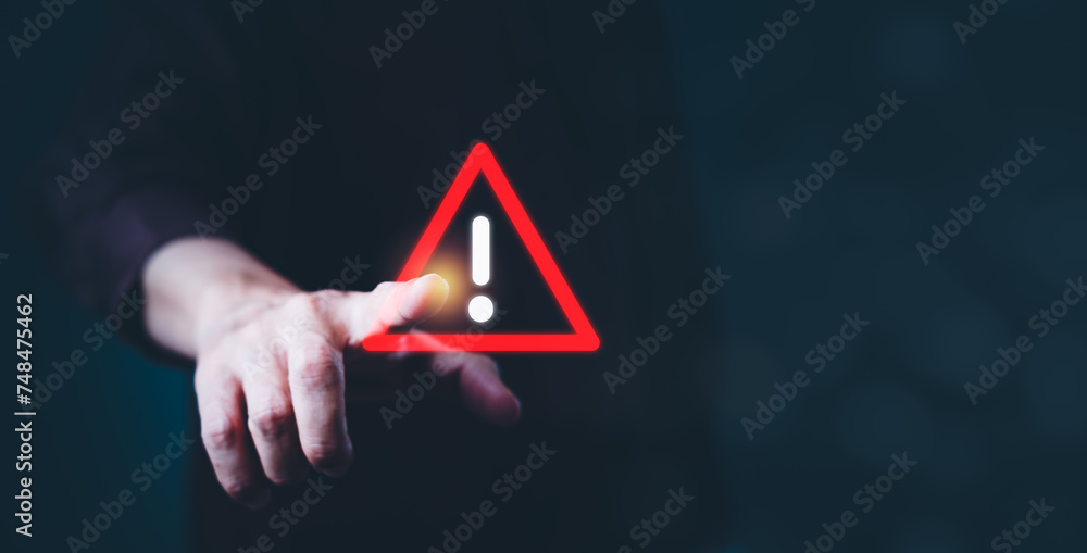Aufkleber alerting to cyber threats: mitigating risks of hacking and data breaches