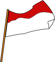 doodle indonesian flag red and white