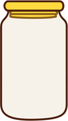 bottle, jar, flat color, doodle