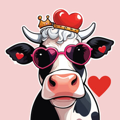 cow with heart