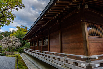 Fototapeta na wymiar Jonangu Shinto Shrine from Heian period in southern Kyoto Japan
