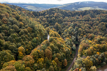 Dolina Popradu, Żegiestów, Pooland, Jesień, eu.