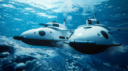 Submarines operate under the deep blue sea first