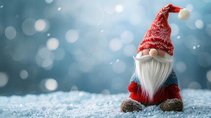 Scandinavian cute Christmas traditional gnome Tomte dw, Generative Ai

 - obrazy, fototapety, plakaty