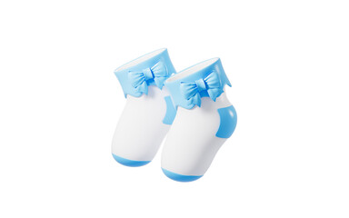 Baby socks, child socks, baby clothes, baby product, 3d rendering.