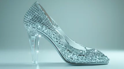 Foto op Canvas Stepping into Luxury Diamond-Studded High Heels Again, Generative Ai.   © Dzynee