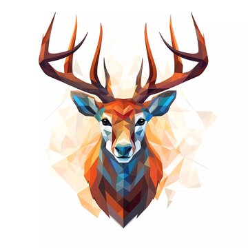 deer design vector image on white background, vector illustration, animal logo. generative ai