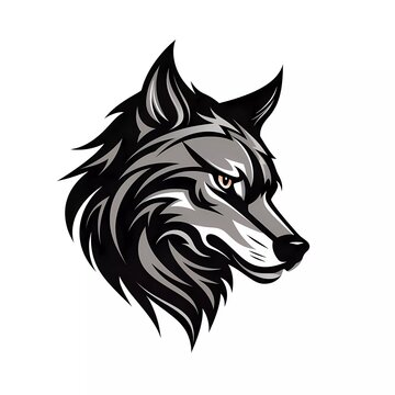 wolf design vector image on white background, vector illustration, animal logo. generative ai
