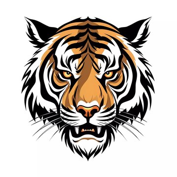 tiger design vector image on white background, vector illustration, animal logo. generative ai