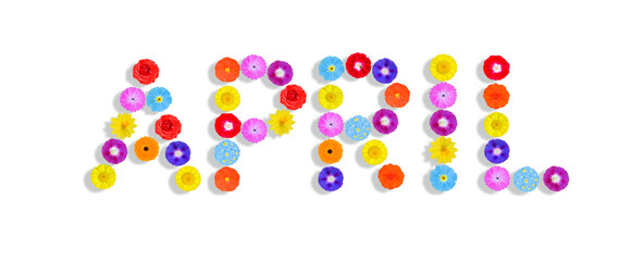 word written on white background with colorful flowers, Graphic, Illustration